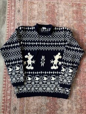 VNTG Mickey Mouse Nordic Shetland Wool Sweater
